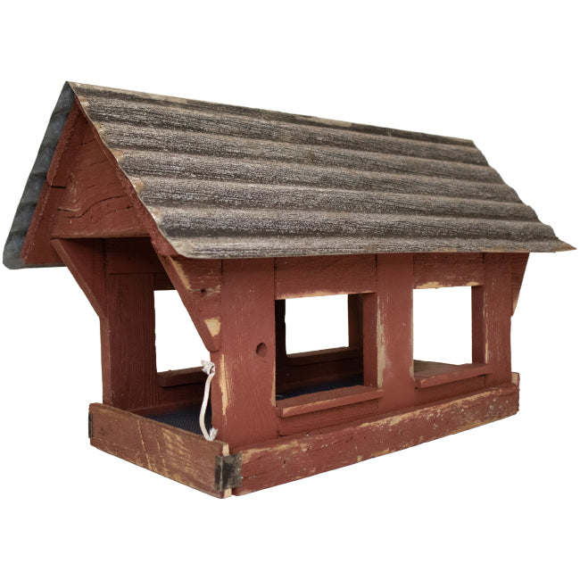 Covered Bridge Bird Feeder, Red