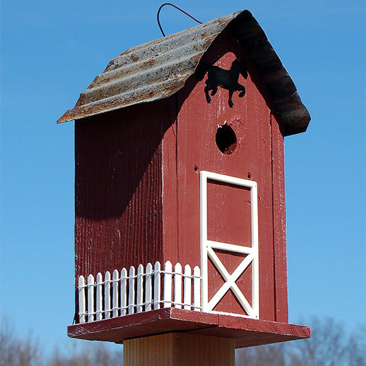 Summitville Stable Bird House, Red - BIRDLOVER