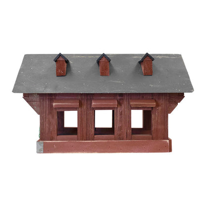 Bird In Hand Amish Willow Hill Covered Bridge Feeder, Red