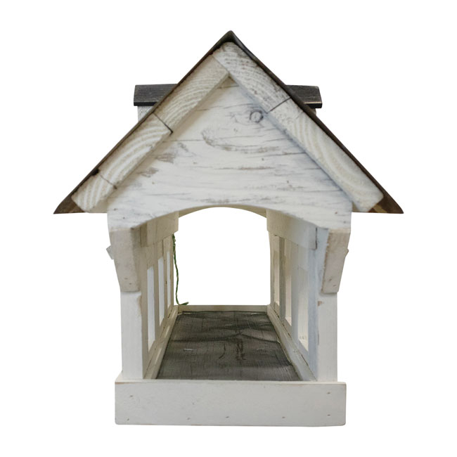 Bird In Hand Amish Willow Hill Covered Bridge Feeder, White