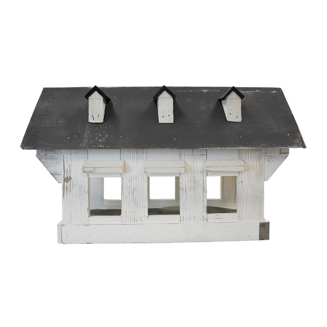 Bird In Hand Amish Willow Hill Covered Bridge Feeder, White