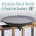Wild Bird Lover's Heated Bird Bath with Deck Rail Brackets - BIRDLOVER
