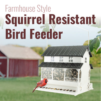 Absolute Squirrel Resistant Farmhouse Style Bird Feeder - BIRDLOVER