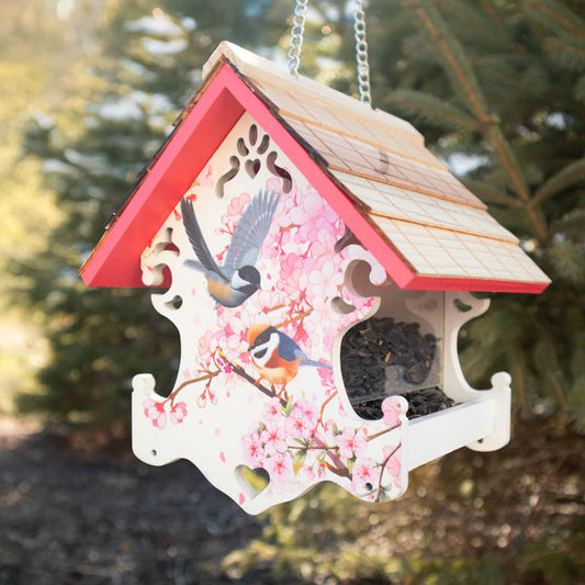Love Nest Bird Feeder, Cherry Blossom and Chickadee - BIRDLOVER