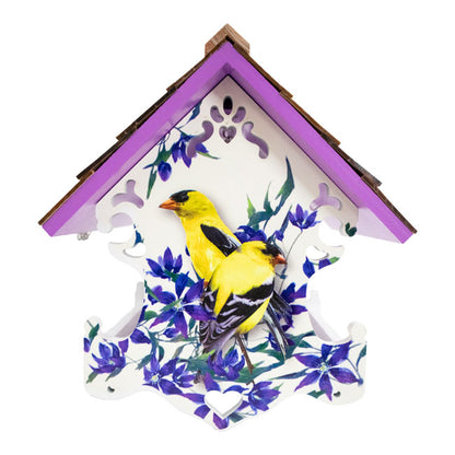 Love Nest Bird Feeder, Goldfinch w/Clematis