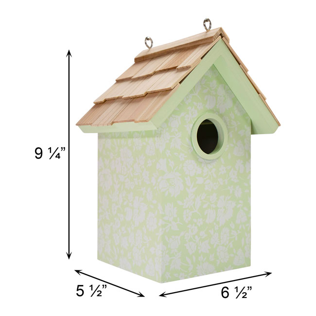 Laura Ashley Ditzy Garden Bird House, Mint Green