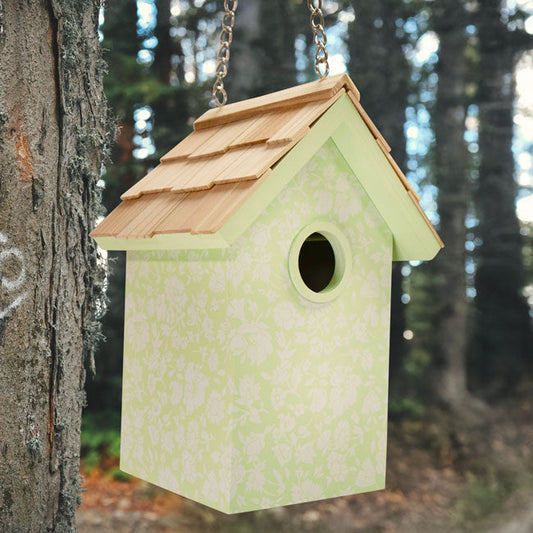 Laura Ashley Ditzy Garden Bird House, Mint Green - BIRDLOVER