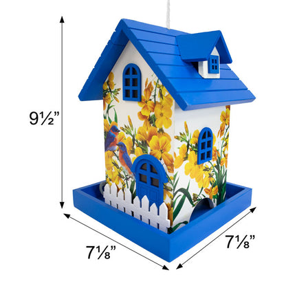 Homestyle Bird Feeder, Bluebirds w/Camellia