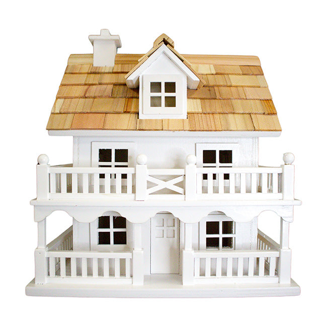 Novelty Cottage Bird House, White