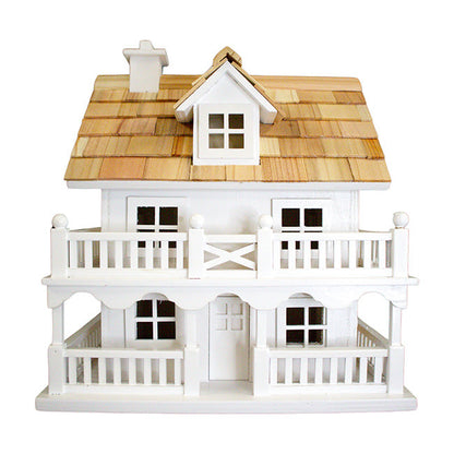 Novelty Cottage Bird House, White