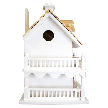 Novelty Cottage Bird House, White