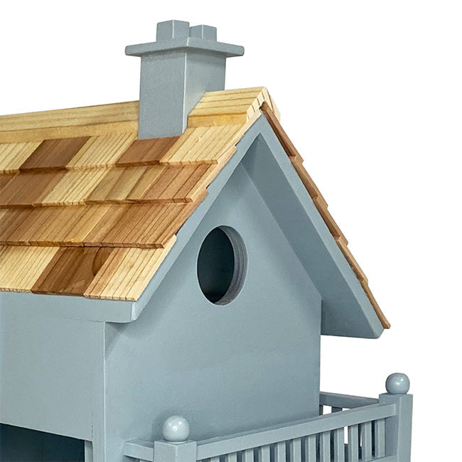 Novelty Cottage Bird House, Blue