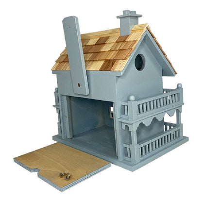 Novelty Cottage Bird House, Blue