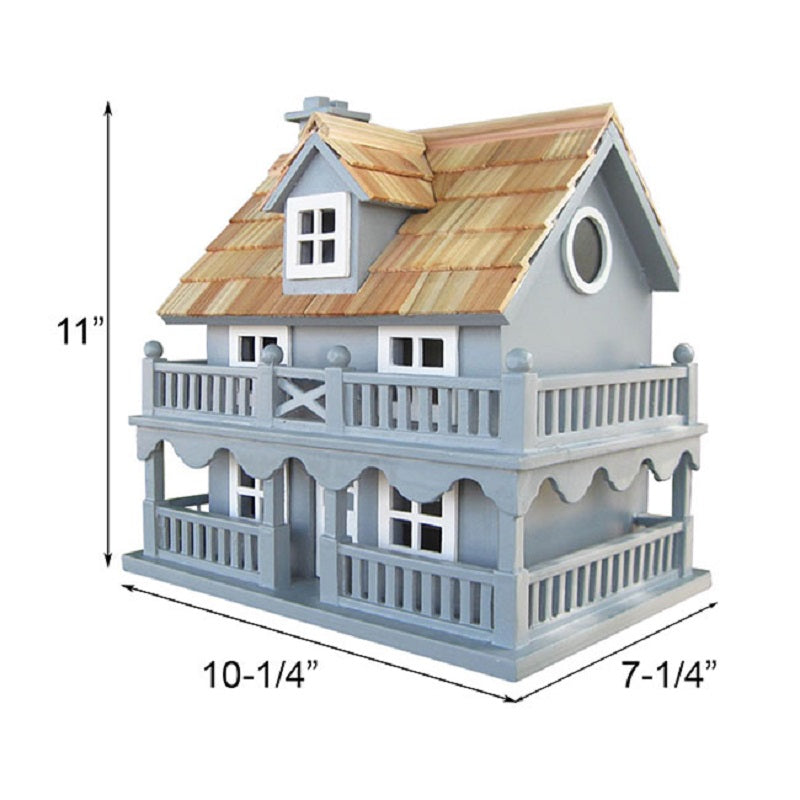 Novelty Cottage Bird House, Blue