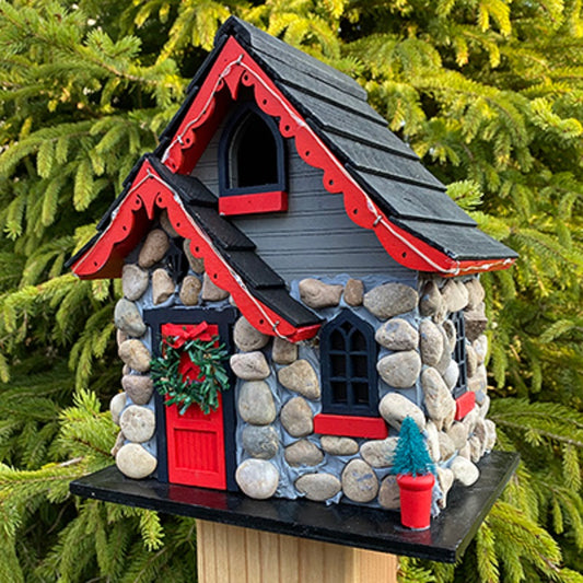 Charlevoix Stone Christmas Cottage with LEDs - BIRDLOVER