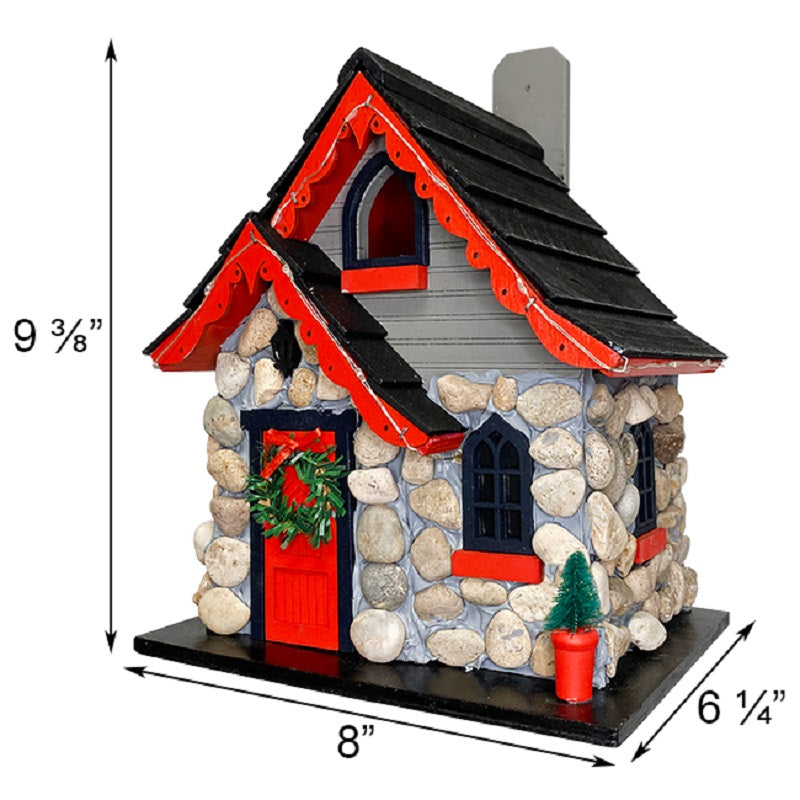 Charlevoix Stone Christmas Cottage with LEDs