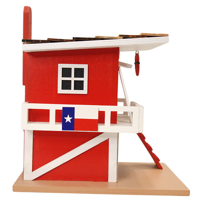 South Padre Island Lifeguard Shack w/Texas Flag Bird House