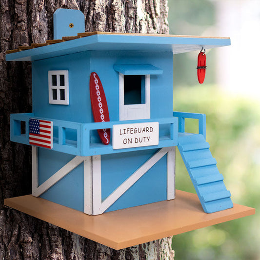 Lifeguard Shack Bird House, Blue - BIRDLOVER