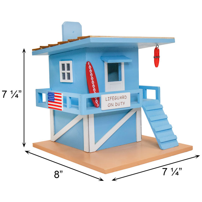 Lifeguard Shack Bird House, Blue