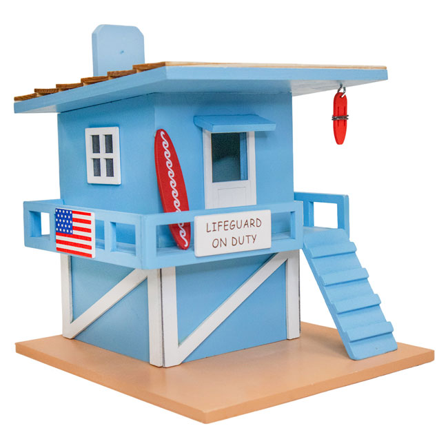 Lifeguard Shack Bird House, Blue