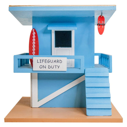 Lifeguard Shack Bird House, Blue