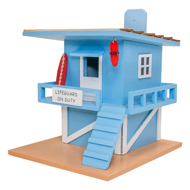 Lifeguard Shack Bird House, Blue