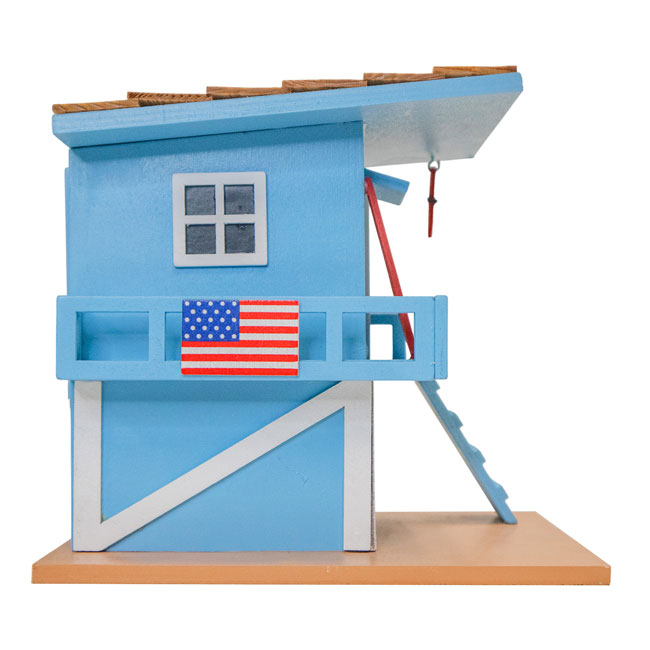 Lifeguard Shack Bird House, Blue