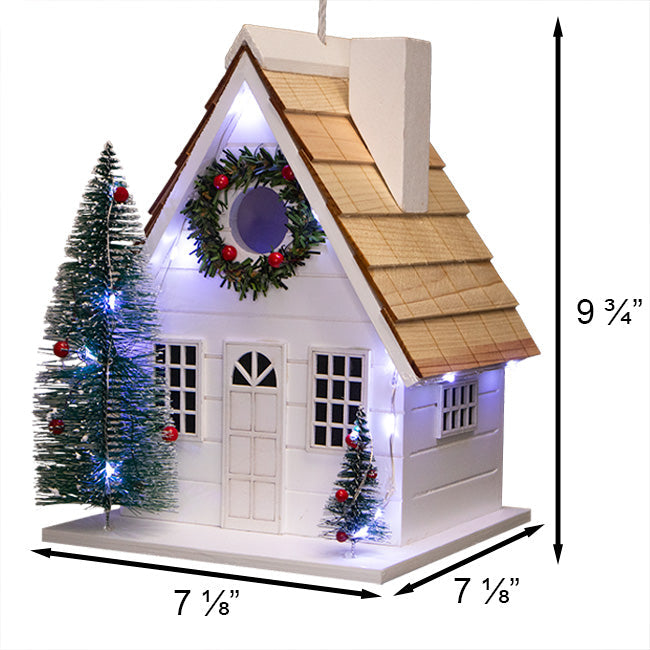 Christmas Chateau Bird House with LEDs