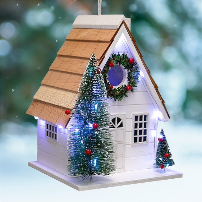 Christmas Chateau Bird House with LEDs