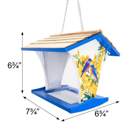 Happy Hopper Bird Feeder, Bluebird with Camellia