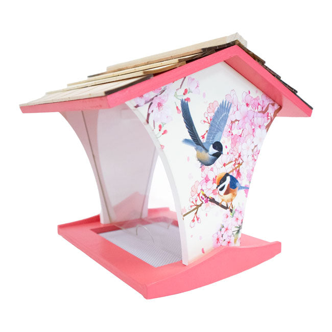 Happy Hopper Bird Feeder, Cherry Blossom with Chickadee