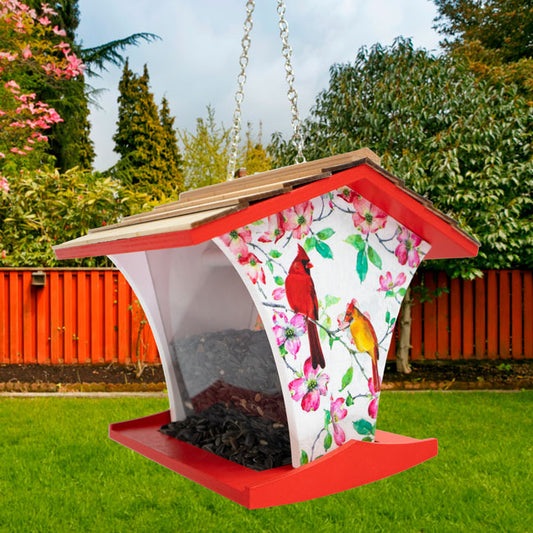 Happy Hopper Bird Feeder, Cardinals and Dogwood - BIRDLOVER