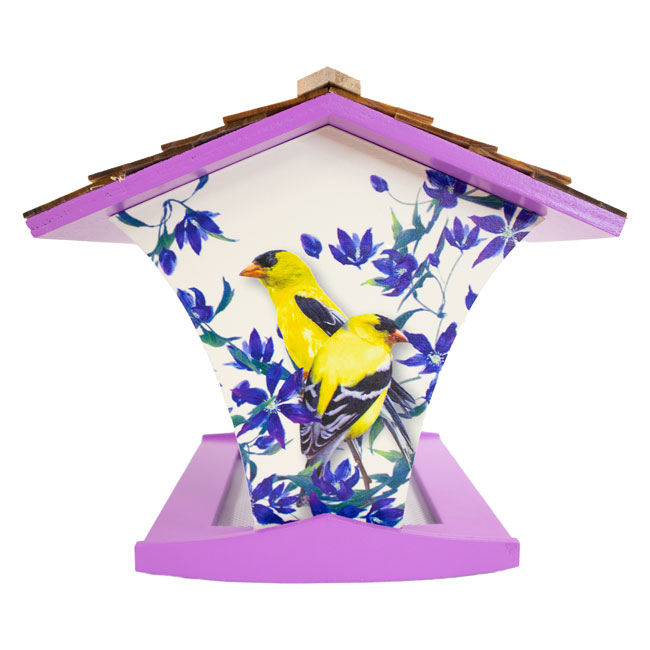 Happy Hopper Bird Feeder, Goldfinch and Clematis