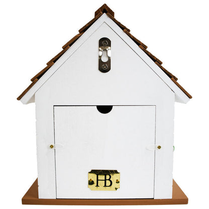 Squirrel Cottage Bird House, Weathered White