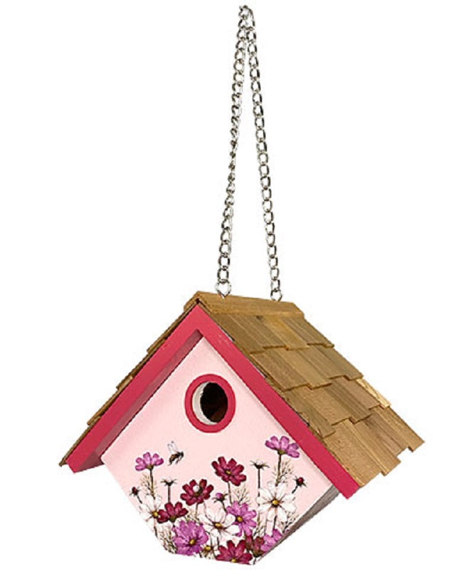 Hanging Wren House with Floral Print
