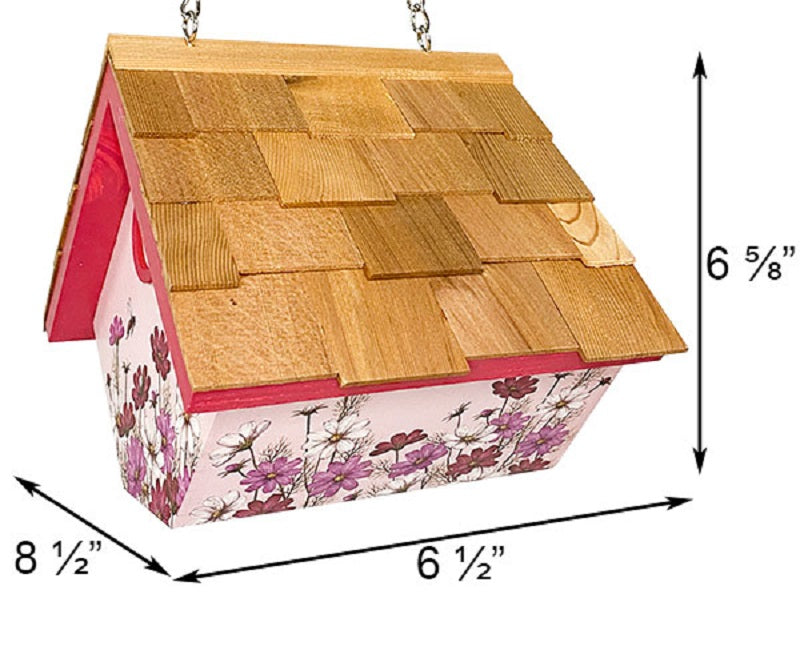 Hanging Wren House with Floral Print