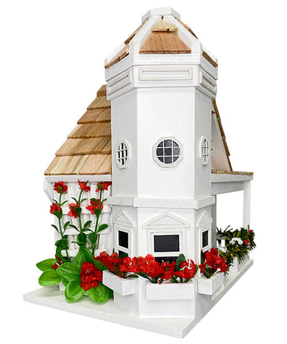 Yuletide Cottage Bird House, White