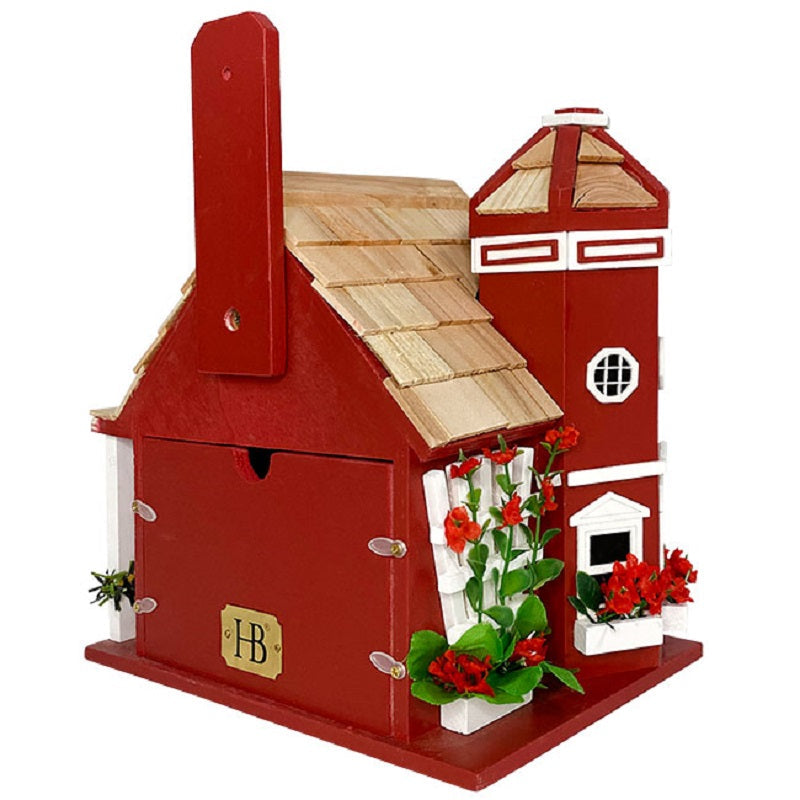 Yuletide Cottage Bird House, Red