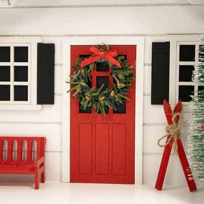 Holiday Ski Chalet Bird House with LEDs
