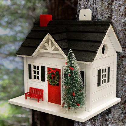 Holiday Ski Chalet Bird House with LEDs