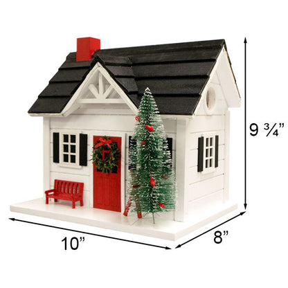 Holiday Ski Chalet Bird House with LEDs