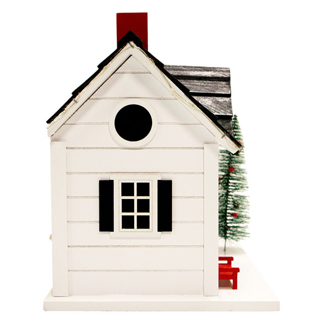 Holiday Ski Chalet Bird House with LEDs