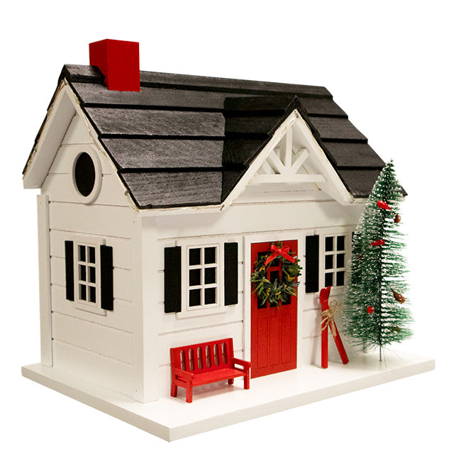 Holiday Ski Chalet Bird House with LEDs