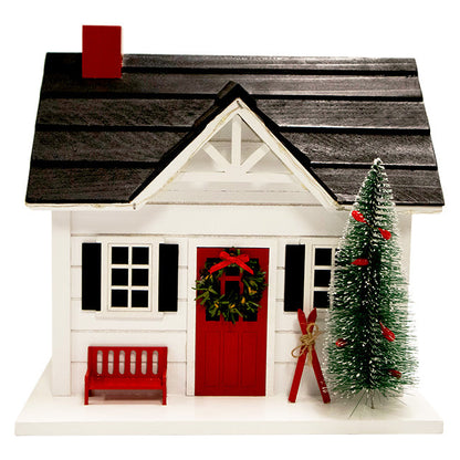 Holiday Ski Chalet Bird House with LEDs
