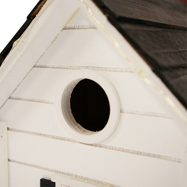 Holiday Ski Chalet Bird House with LEDs