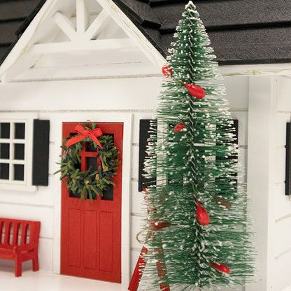 Holiday Ski Chalet Bird House with LEDs
