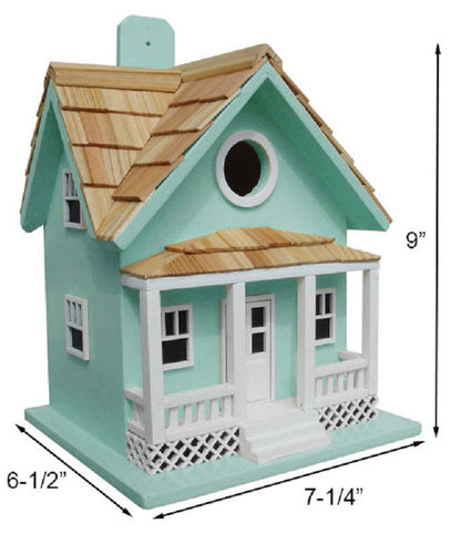 Beachside Cottage Bird House, Seafoam Blue