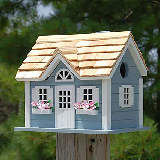 Nantucket Cottage Bird House, Blue - BIRDLOVER