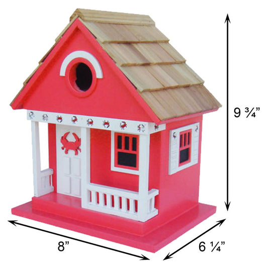 Crab Cottage Bird House, Red - BIRDLOVER