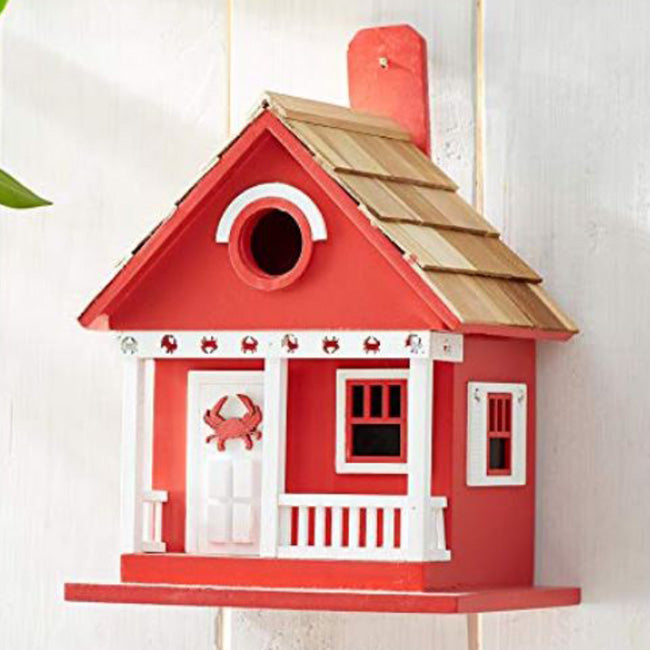 Crab Cottage Bird House, Red